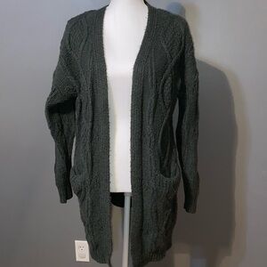 Time and Tru Forest Green Open Front Cardigan